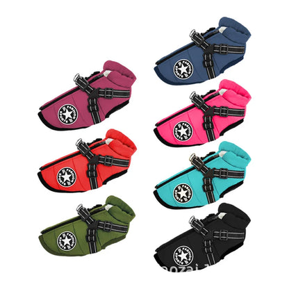 Waterproof Warm Dog Jacket Vest Winter Dog Clothes With Harness French-Bulldog Coat Pet Costume for Small Large Dogs Chihuahua