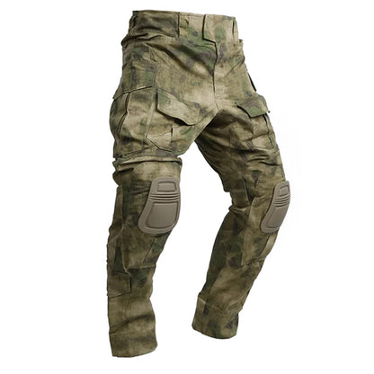 Multicam Tactical Pants +Pads Men Combat Trousers Work Camo Hunting Clothes Multi-pocket Breathable Wear-resisting Cargo Pants