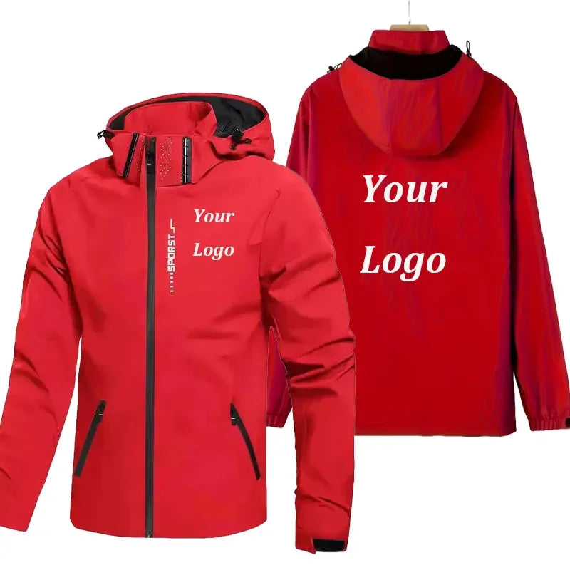Waterproof Windproof Hooded Jacket For Men Women Outdoor Hiking Coat Spring Autumn Raincoat Custom Logo