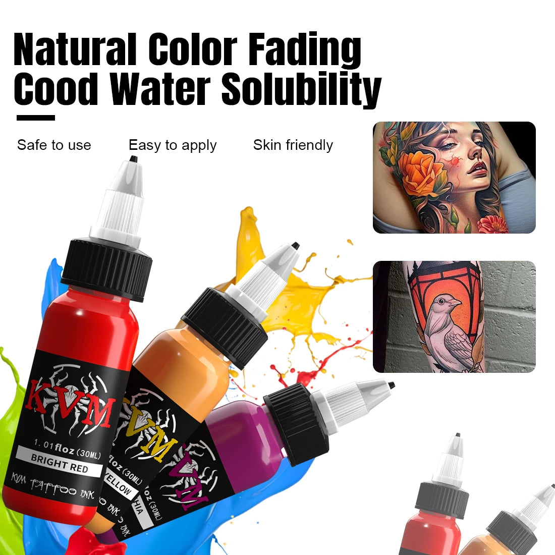 14Colors 1/oz Tattoo Ink Pigment Body Color Drawing Art Tattoo Ink Semi-permanent Makeup Tattoo Supplies for Tattoo Artists