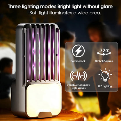 Electric Mosquito Trap USB 3 Adjustable Modes Plug-in Bug Zapper Night Light Indoor Pest Control for Bedroom Kitchen