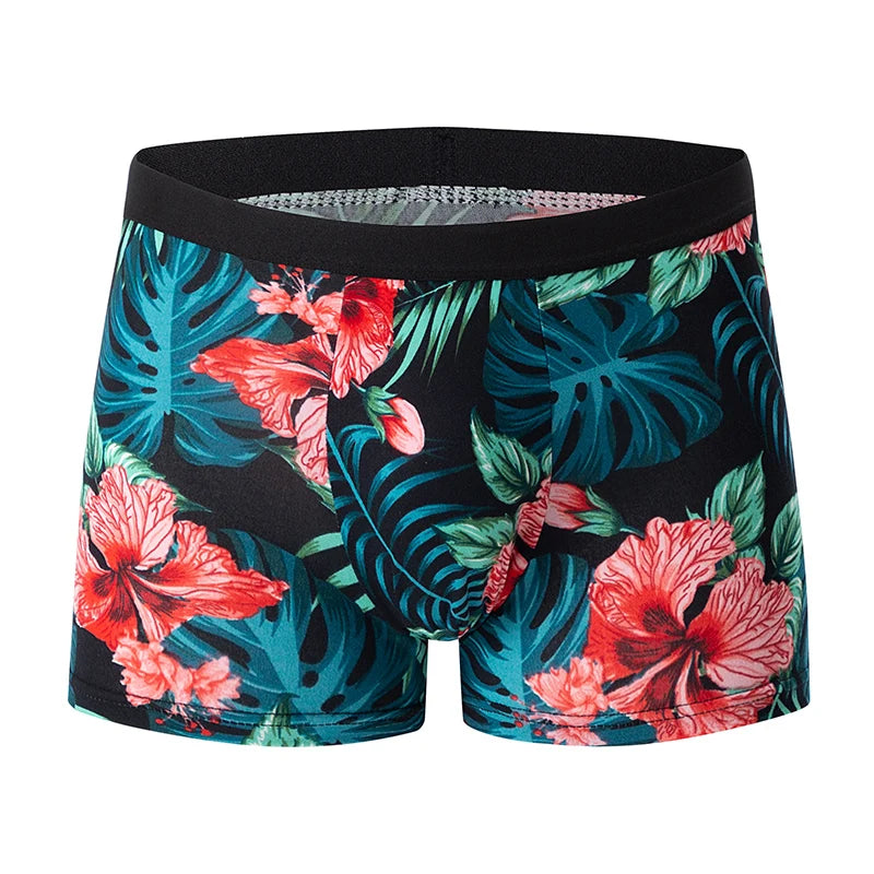 Herr Boxershorts 4-pack Blommigt – Andningsbara Plus Size Tonåringar & Vuxna, XS–XXXL