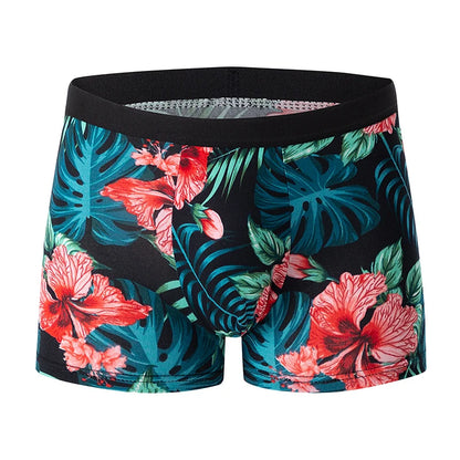 Herr Boxershorts 4-pack Blommigt – Andningsbara Plus Size Tonåringar & Vuxna, XS–XXXL