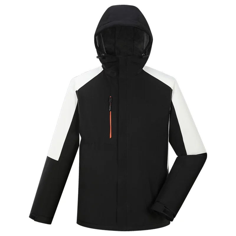 Vinterjakka med Huva och Eget Tryck eller Brodyr – Fleecefodrad Dragkedja Smart Casual M–4XL (Asian)