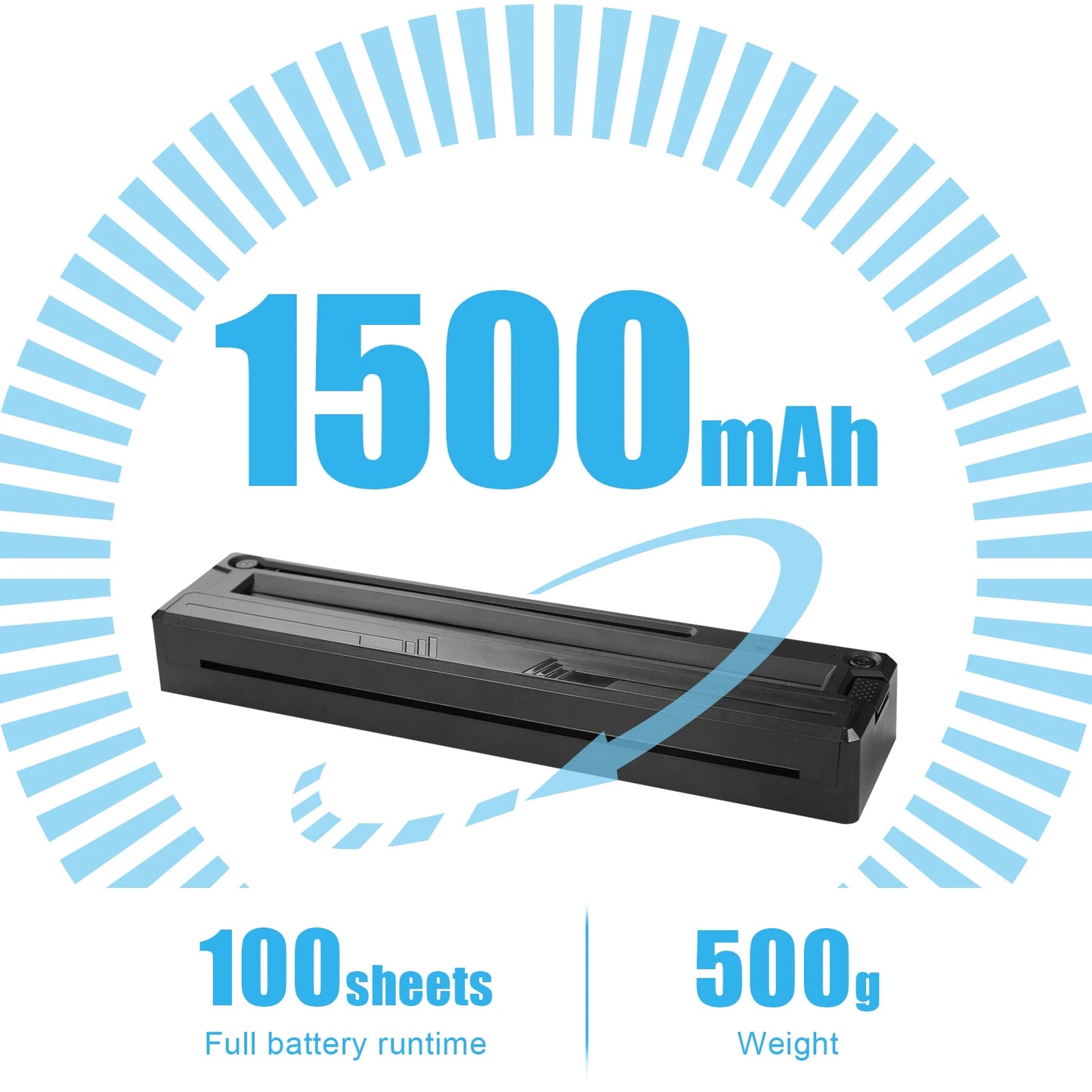 Wireless Tattoo Printer Bluetooth Tattoo Stencil Thermal Transfer Machine with 10 Transfer Paper Compatible with Smartphone & PC
