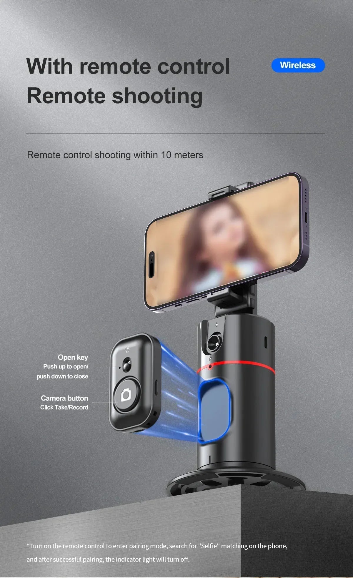 P02 360 ° Rotation Desktop Phone Stand Automatic Face Tracking for iPhone 16 15 Samsung S23 Xiaomi Handheld Gimbal Selfie Stick