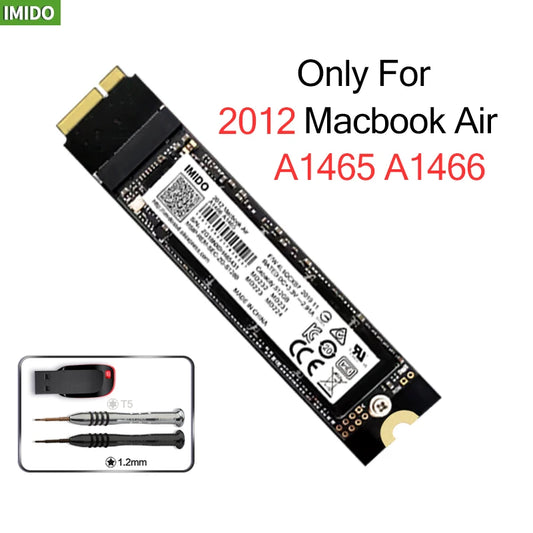 MacBook Air 2012 SSD Uppgradering – 64GB 128GB 256GB 512GB 1TB 2TB PCIe MLC A1465 A1466 inkl. macOS Catalina 3 års garanti 2026