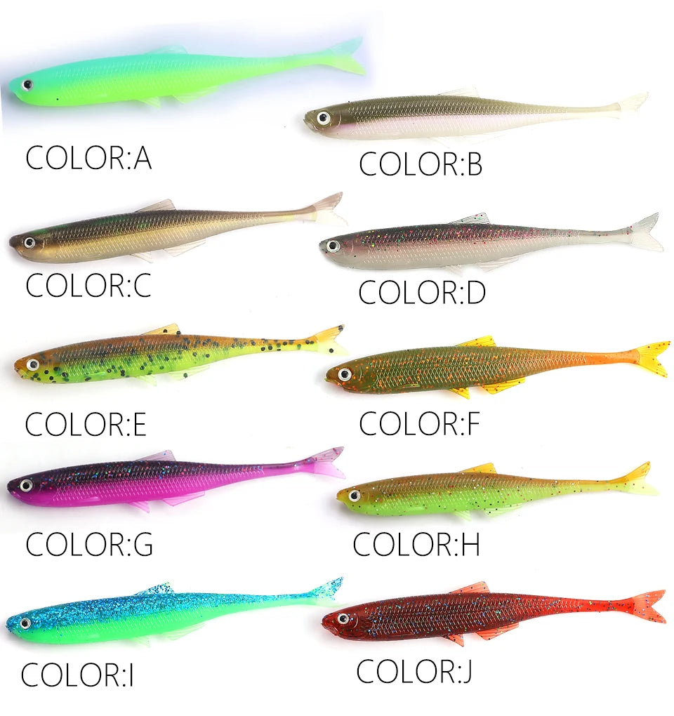 NEW Supercontinent leanness ShadTeez 60mm/80mm Perch Bass Artificia Pike Zander Predator Fishing 3d eyes Soft lure Fishing lures
