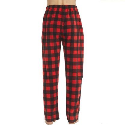 Herr Fleece Pyjamasbyxor – Mjuka Varma Rutiga med Fickor, 3 Färger M–XXL