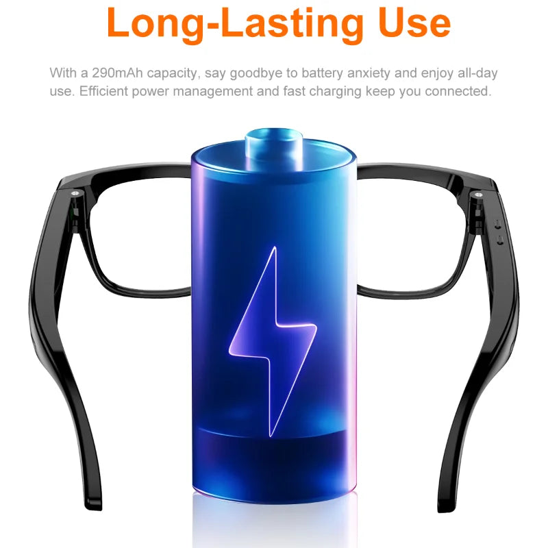 Lenovo 32G Memory 800W 4K Camera Smart Glasses Men Photos&Videos 3600mAh Power Bank 120+Languages Translation AI Glasses Women
