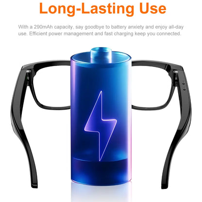 Lenovo 32G Memory 800W 4K Camera Smart Glasses Men Photos&Videos 3600mAh Power Bank 120+Languages Translation AI Glasses Women