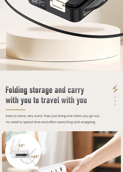 LYNXZ 8-i-1 Magnetisk Trådlös Laddstation 15W – RGB MagSafe PD30W USB-C iPhone AirPods Apple Watch Vit Svart
