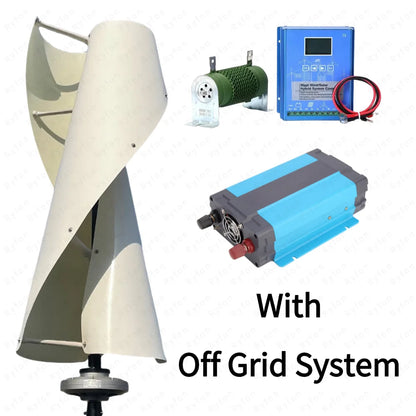 Vertikal Vindturbin 10kW/20kW 12V/24V/48V – Kärnlös Magnetlevitation Lågbullrig MPPT Hybrid Sol+Vind Off-Grid Hushåll
