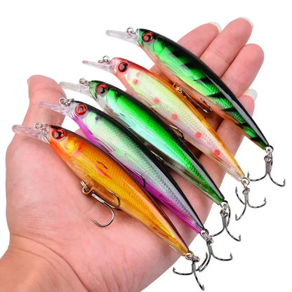 3/5/8PCS Fishing Lures Kit Minnow Popper Baits with Hooks Saltwater Freshwater Trout Bass Salmon Swimbait Fishing Accessories