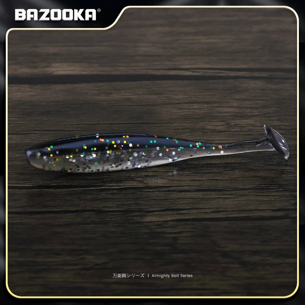 Bazooka Shad Worm Fishing Soft Lure Big Silicone 90 100mm Bait T Tail Easy Shiner Wobbler Swimbait Pesca Trout Pike Bass Winter
