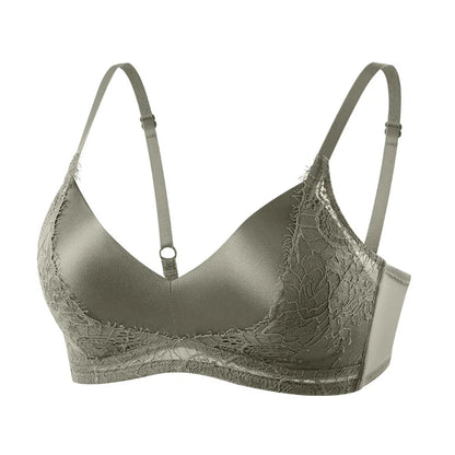 SuyaDream,Women Silk Bras, 93%Silk 7%Spandex, Wire Free, Lace Padded Bra, 2025 New Cozy Intimates, Black, White