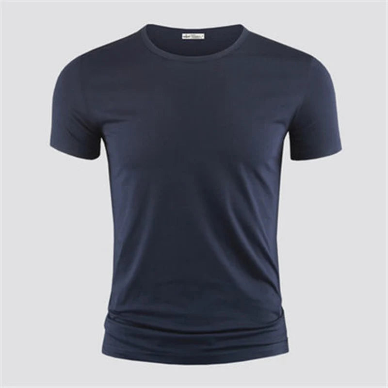 2026 Men's T Shirt Pure Color V Collar Short Sleeved Tops Tees Men T-Shirt Black Tights Man T-Shirts Fitness For Male Clothes