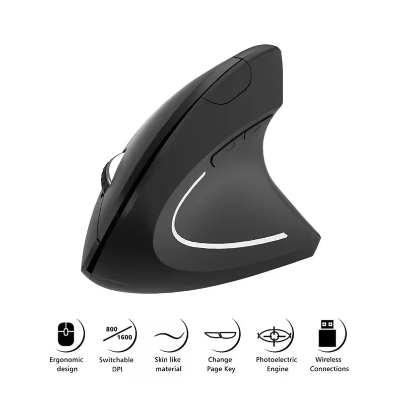 Lenovo Trådlös Vertikal Mus Uppladdningsbar Ergonomisk Bluetooth 2.4G Tyst Datormus