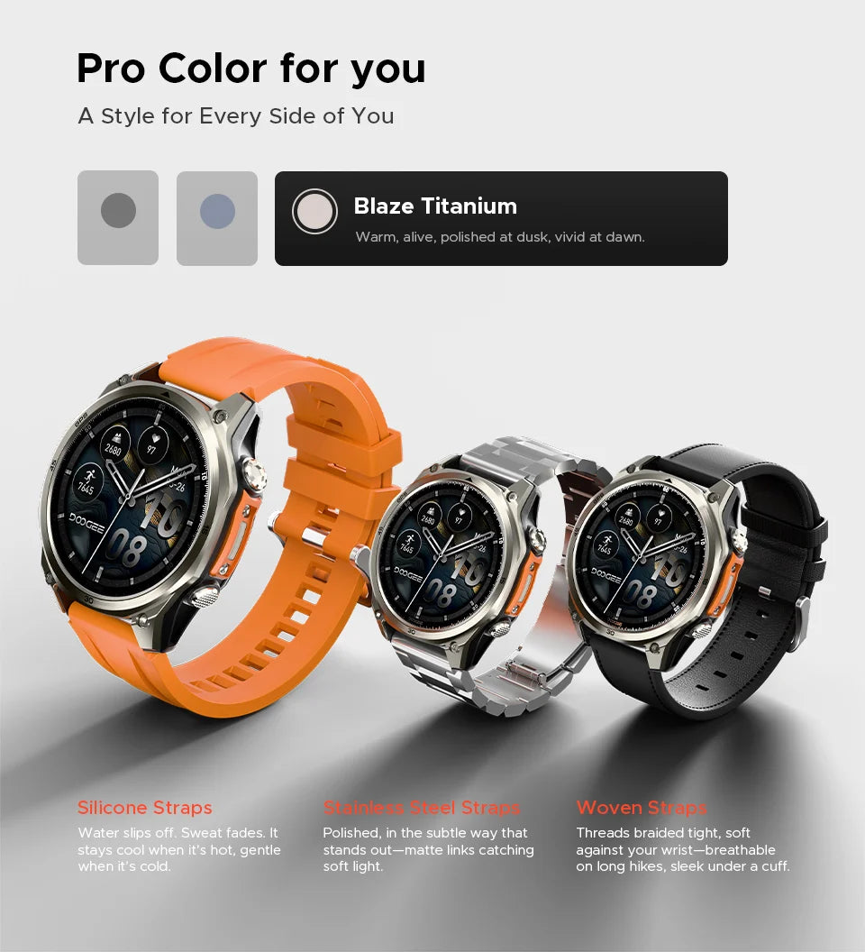 DOOGEE ANYWISE W1 PRO Smartwatch 1.43'' 5ATM Water Resistance 178 Sports Modes Health Monitoring Geomagnetic Sensor Offline Maps