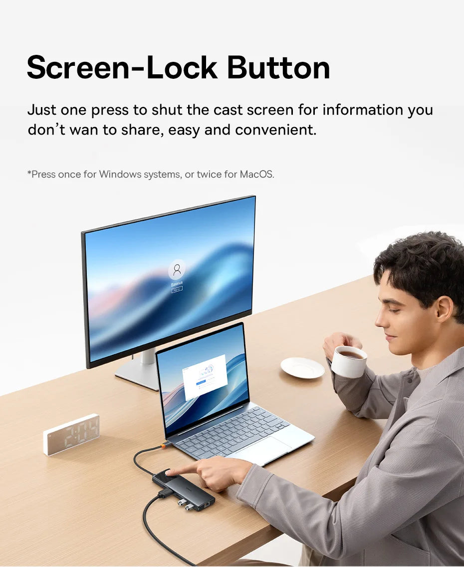 Baseus USB-C-hubb med HDMI, USB 3.2 och flera anslutningar