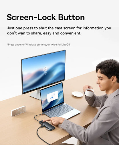 Baseus USB-C-hubb med HDMI, USB 3.2 och flera anslutningar