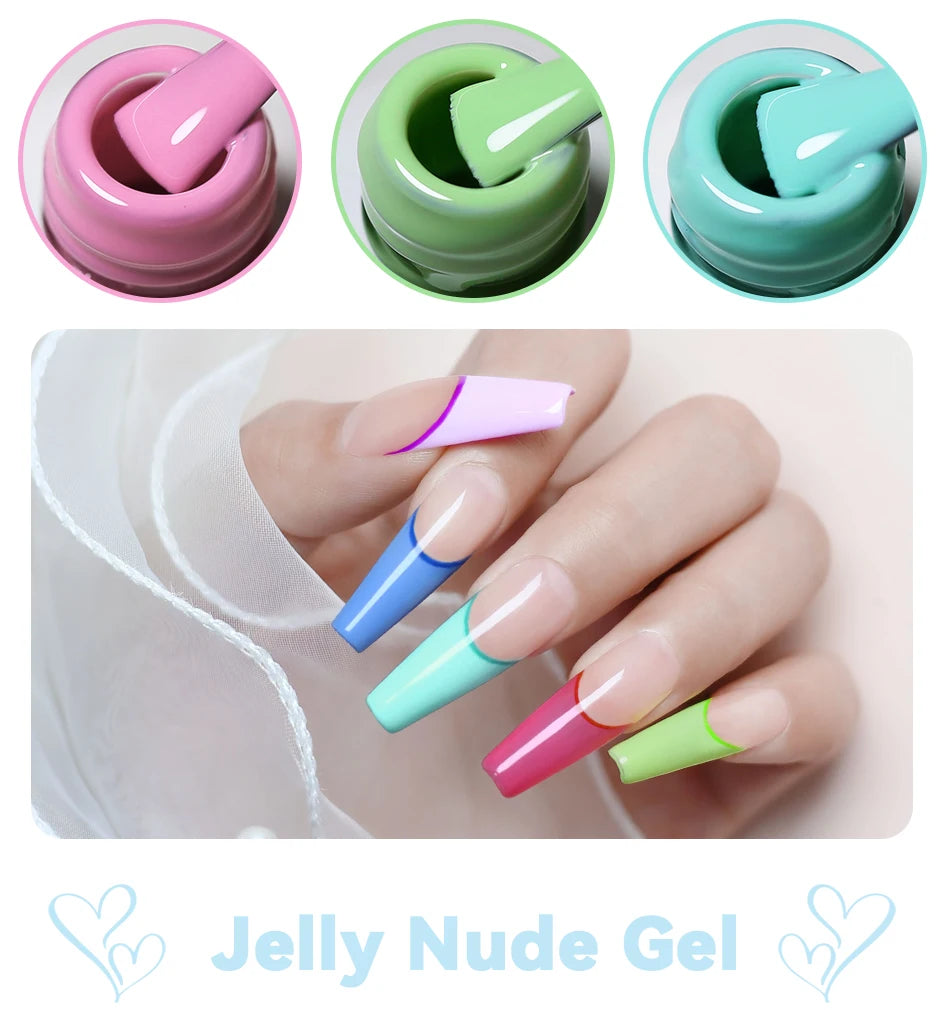 Clou Beaute 12pcs TPO & HEMA FREE Nail Gel Polish Set Red Pink Nude Green Yellow Purple UV Gel Nail Semi Permanent Nail Varnish