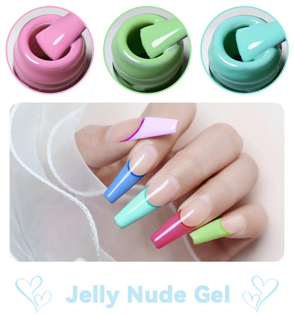 Clou Beaute 12pcs TPO & HEMA FREE Nail Gel Polish Set Red Pink Nude Green Yellow Purple UV Gel Nail Semi Permanent Nail Varnish
