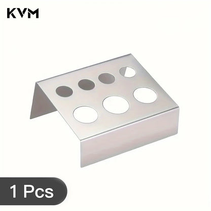 KVM 1Pc Stainless Steel 7 Holes Container Stand Tattoo Ink Pigment Cups Cap Stand Holder Storage Container for Permanent Makeup