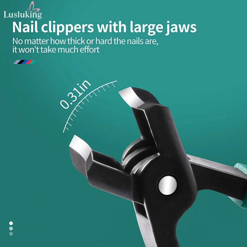Large Jaw 8mm Openning Nail Clipper Thick Hard Special Nail Cutter Stainless Steel Manicure Tools Toe Cutter Trimmer Anti-Splash