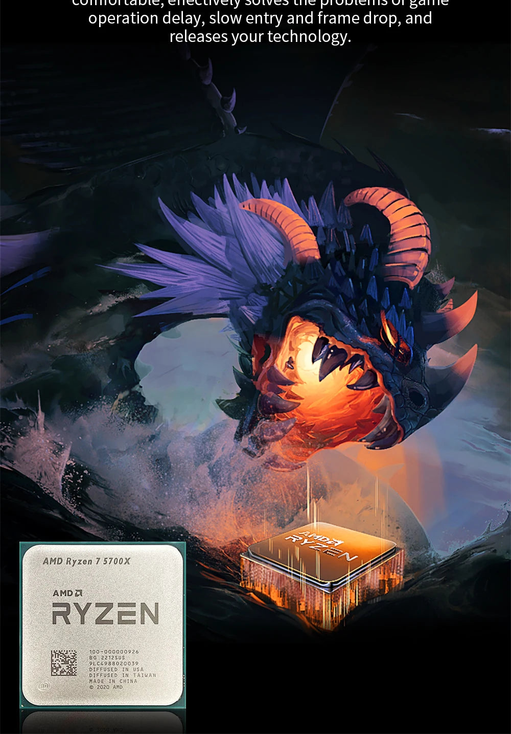 AMD Ryzen 7 5700X 8-Core 16-Thread CPU 4.6GHz AM4 R7 5700X - Without Cooler