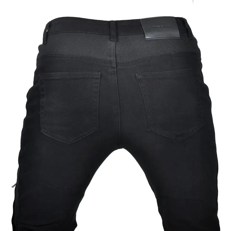 Motorcykelbyxor för män Sommar Mesh Svart Retro Slim Fit