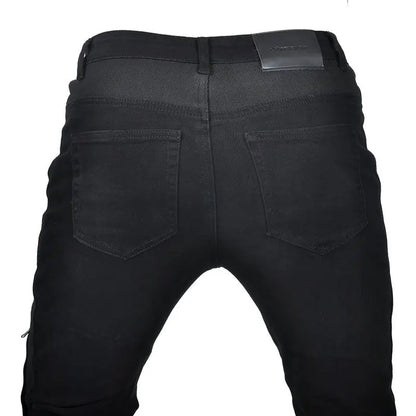 Motorcykelbyxor för män Sommar Mesh Svart Retro Slim Fit