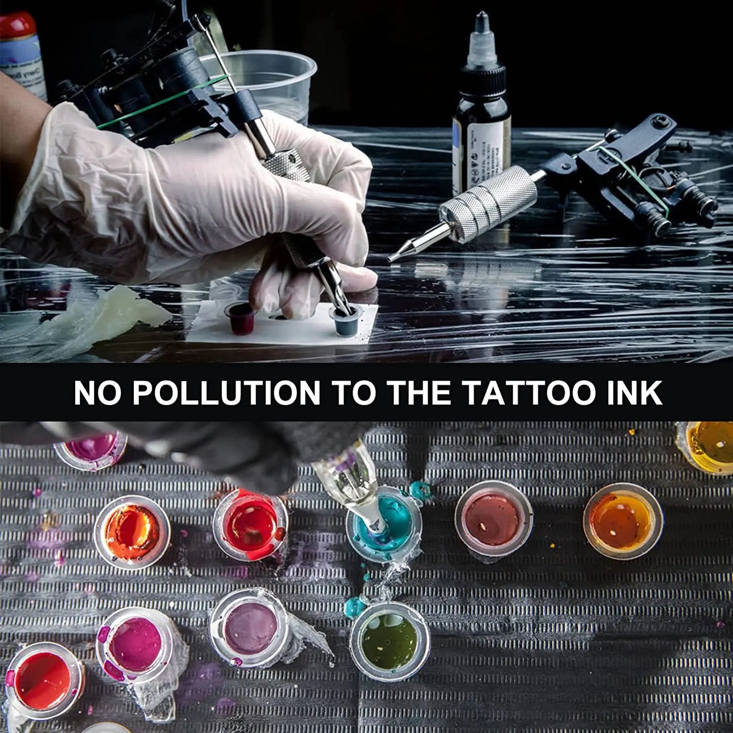 1000/100pcs Disposable Tattoo Ink Cups S/M/L Plastic Clear Holder Container Cap for Tattoo Pigment Permanent Makeup Accessories