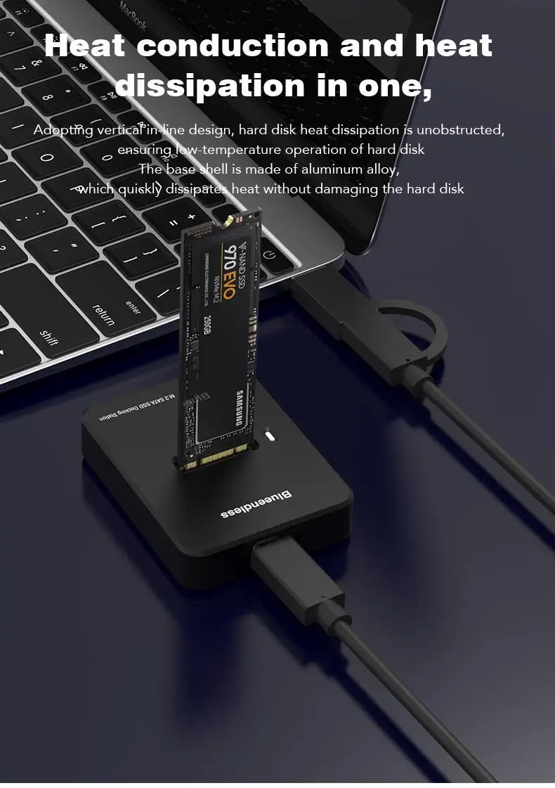 External SSD Hard Disk M.2 SSD Enclosure 10G Reading Writing Speed SSD Case For M.2 NVME SATA SSD Docking Station Plug and play