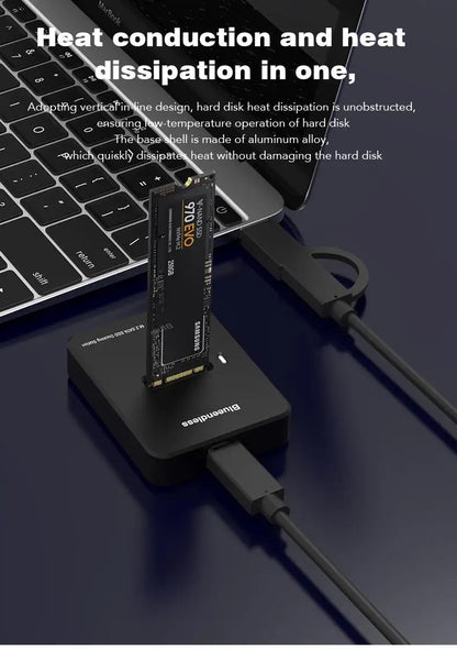 External SSD Hard Disk M.2 SSD Enclosure 10G Reading Writing Speed SSD Case For M.2 NVME SATA SSD Docking Station Plug and play