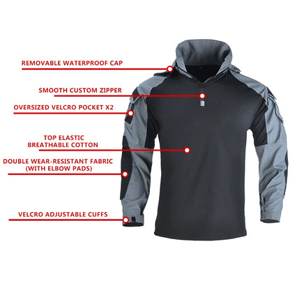 Tactical Suits Milita Uniform Hiking Hunting Pants Men Combat Shirts Training Durable Breathable Camo Wear-resistant Cargo Pant