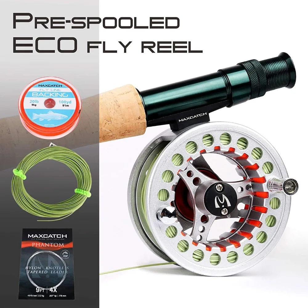 Maximumcatch 3-8WT Fly Fishing Rod And Reel Combo Set 8'6''/9' Medium-fast Fly Rod Pre-spooled Fly Reel & Line &Triangle Tube