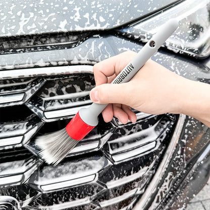 AUTOBRIGHT 5pcs Car Wash Brushes High quality soft brush Dense Bristles Car Detailing Clean Interior Wheel Silver Brush set Tool