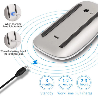 Magic Mouse-stil Trådlös Mus Bluetooth 5.0 Multi-Touch – MacBook Pro/Air/Mini iPad Laptop PC, 4 Färger