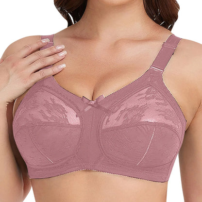 Women's Plus Size Bra Floral Lace Full Coverage Sexy No Steel Ring Bra Wrap Chest Sleeping Underwear Seamless Bras For Woman