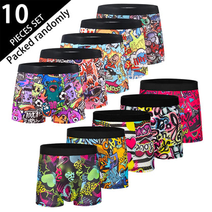 Herr Boxershorts 10-pack – Trendiga Mjuka Tryckta Casual, S–XXL