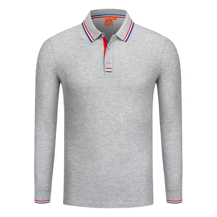 Långärmad Polo-shirt med Eget Tryck eller Logotyp – Unisex S–4XL (Asian)