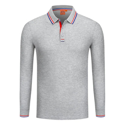 Långärmad Polo-shirt med Eget Tryck eller Logotyp – Unisex S–4XL (Asian)