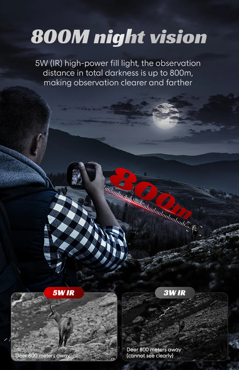 INSKAM 329-1 digital nattmonokular med 2-tumsskärm och 10× zoom