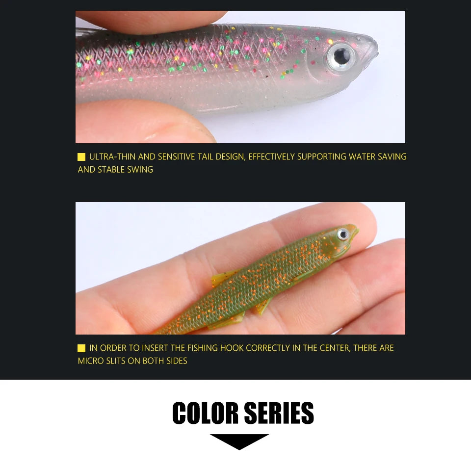 NEW Supercontinent leanness ShadTeez 60mm/80mm Perch Bass Artificia Pike Zander Predator Fishing 3d eyes Soft lure Fishing lures