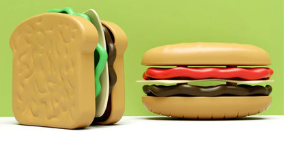 Låtsasmat för barn – hamburger- och pommes-set i 9 delar