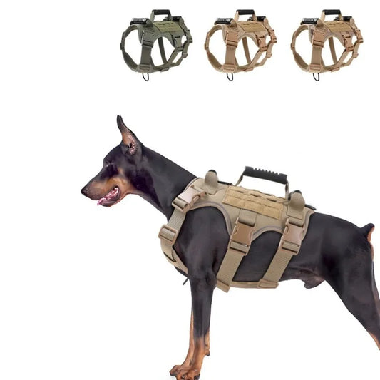 Taktisk Hundsele – Stötdämpande & Explosionssäker, M–XL, Army Green/Khaki/Camo/Svart