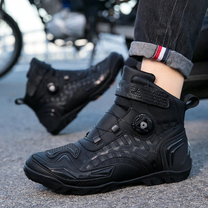 Motorcykelstövlar i läder för herrar