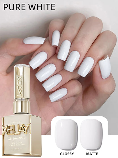 15ml Black And White Gel Nail Polish Starter Pure Soak Off No Wipe Nail Gel Polish Suitable For All Seasons, 4 Colors For Choose