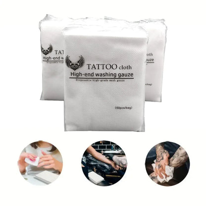 50/pcs Disposable Tattoo Wipe Paper Towel Tissue Non-woven Fabric Body Art Permanent Makeup Tattoo Cleaning Tool Tattoo Supplies